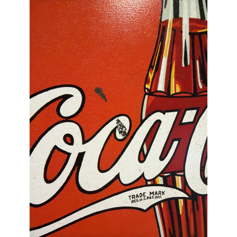 Coca-Cola Vintage 1930s Style Round Metal Button Sign 12 Inch Red Tin Litho - Picture 2 of 5
